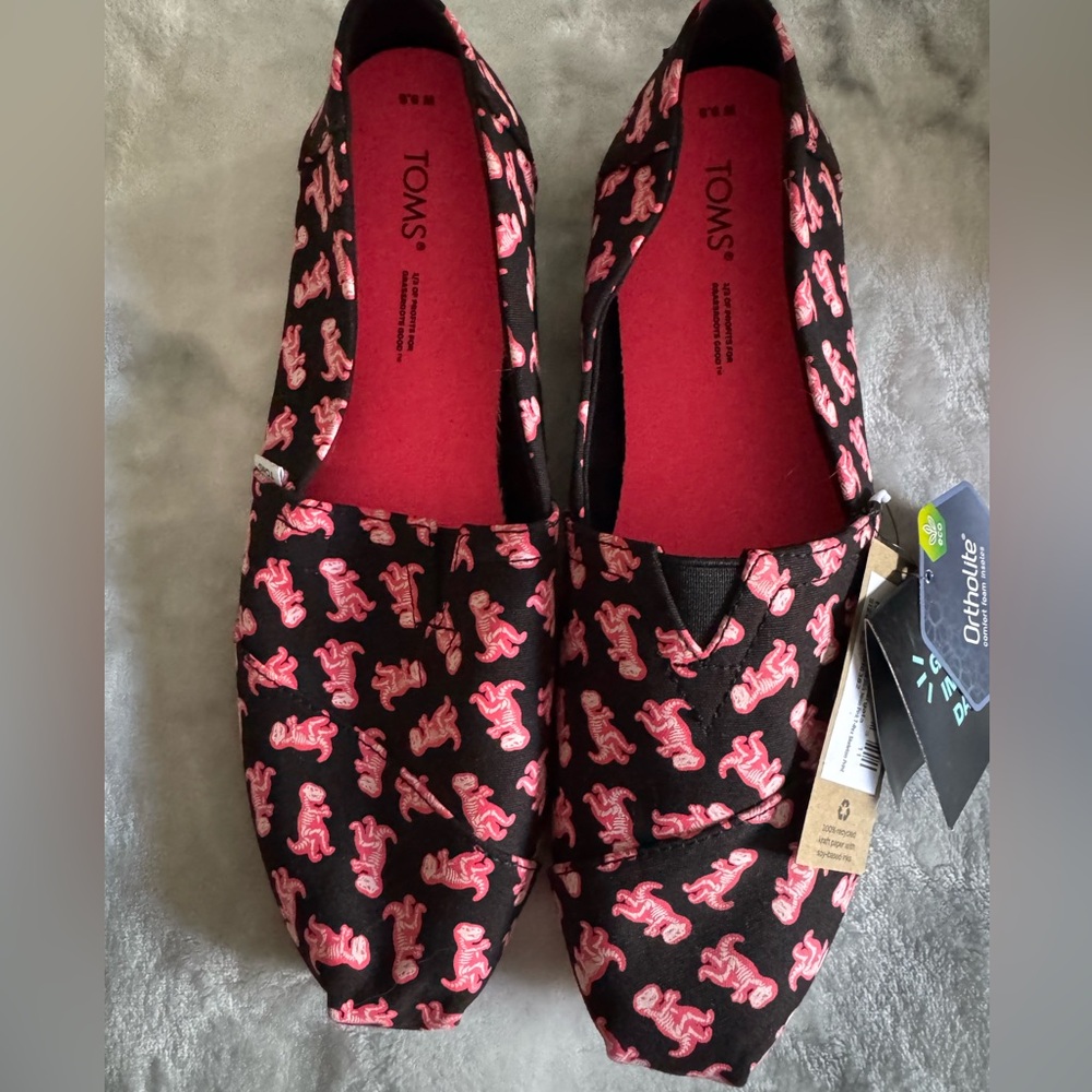 TOMS Glow in the Dark Dinosaur print shoes